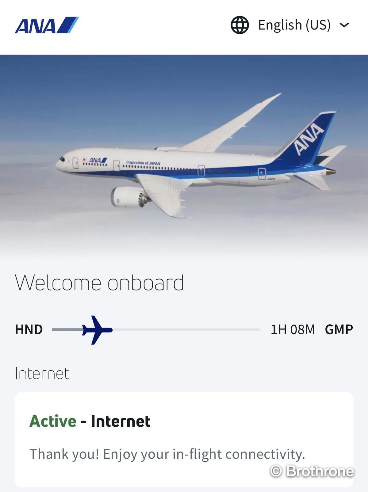 In-flight Wi-Fi service guide card