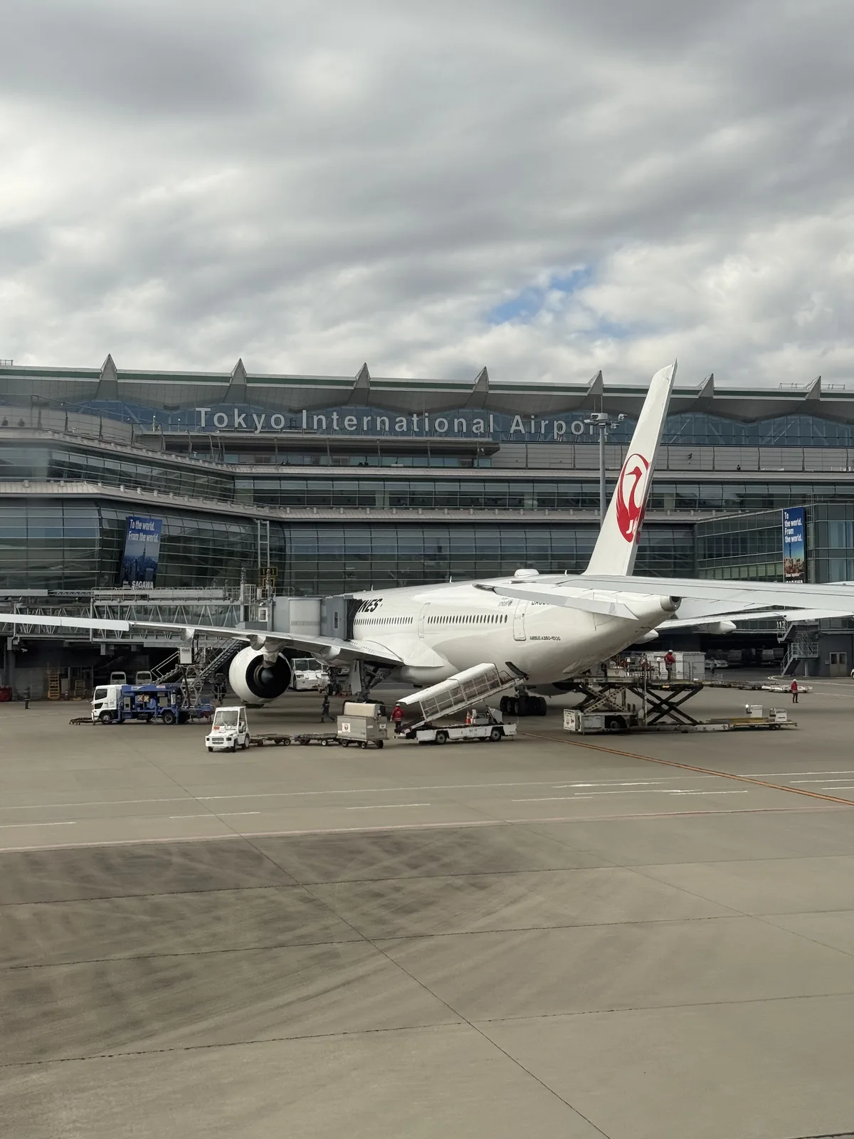 Tokyo Haneda Airport Terminal 3 with Japan Airlines and ANA aircraft on apron