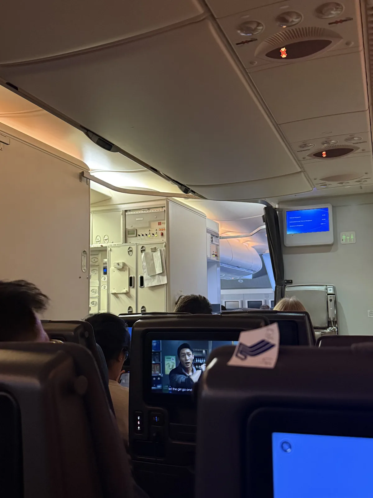 Singapore Airlines A380 in-flight route map showing flight path over Southeast Asia