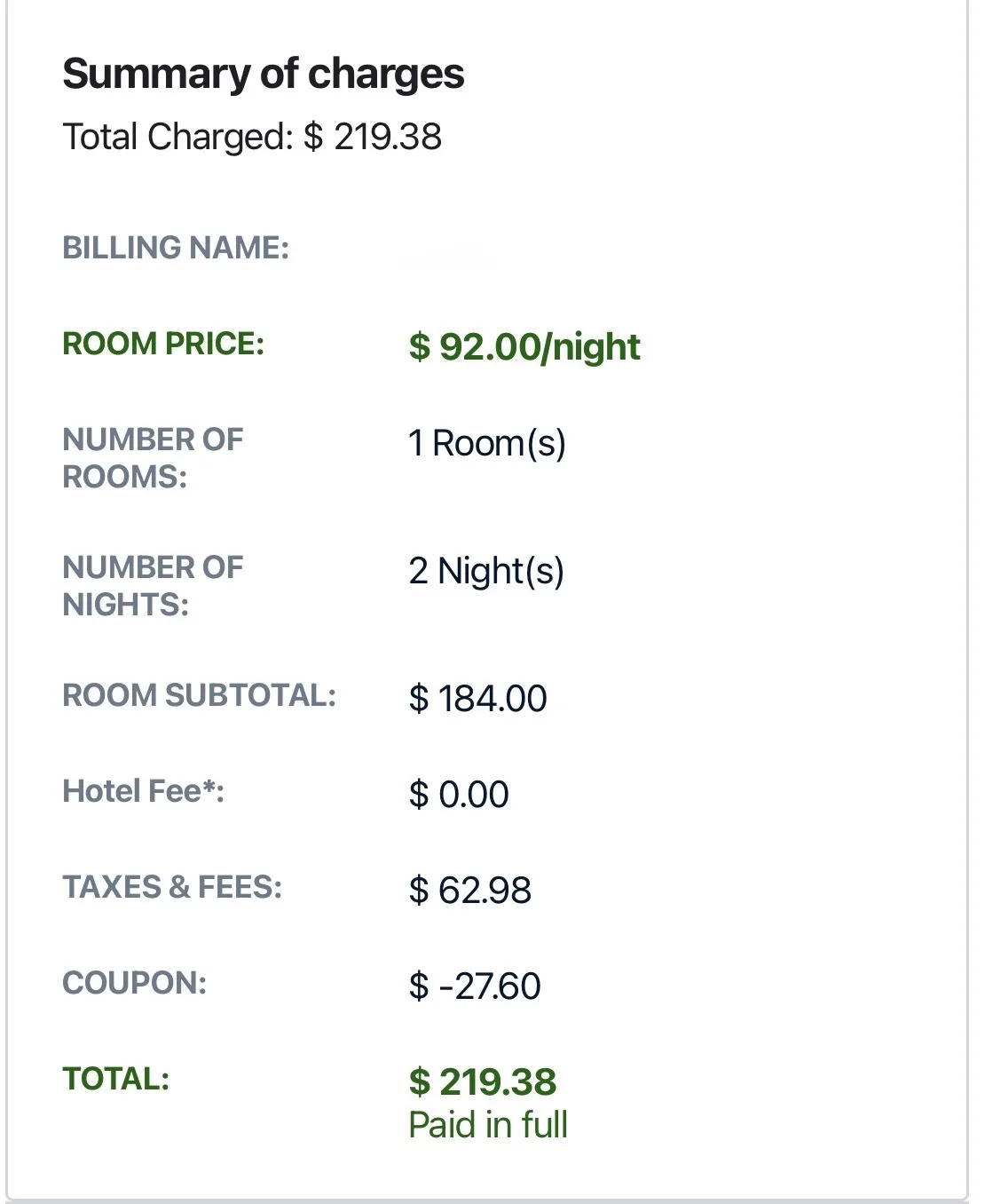 Priceline booking confirmation for Crowne Plaza Seattle showing 2-night stay