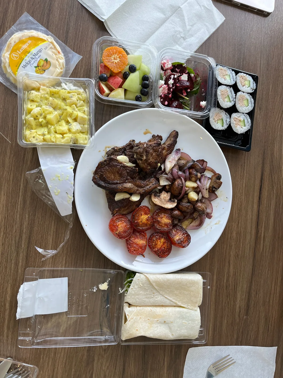 양고기 스테이크 요리 중