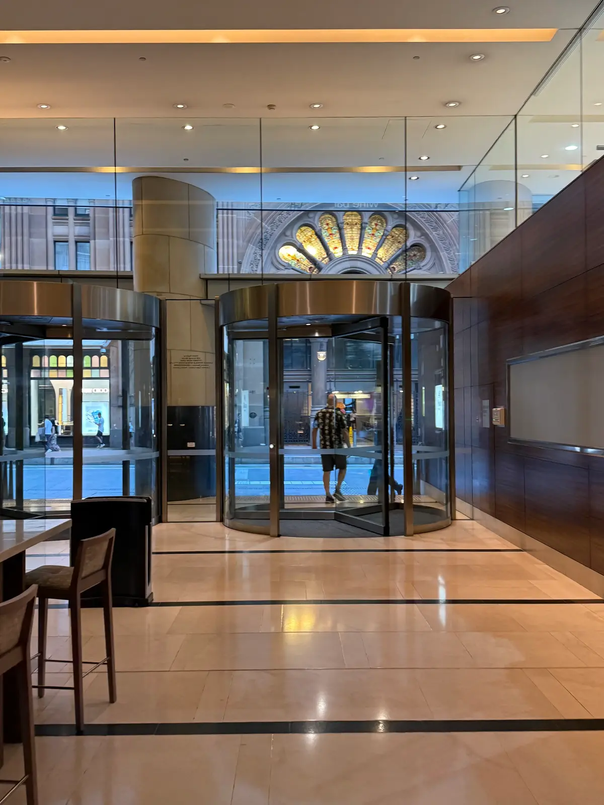 Hilton Sydney lobby bar area near the main entrance serving coffee and drinks