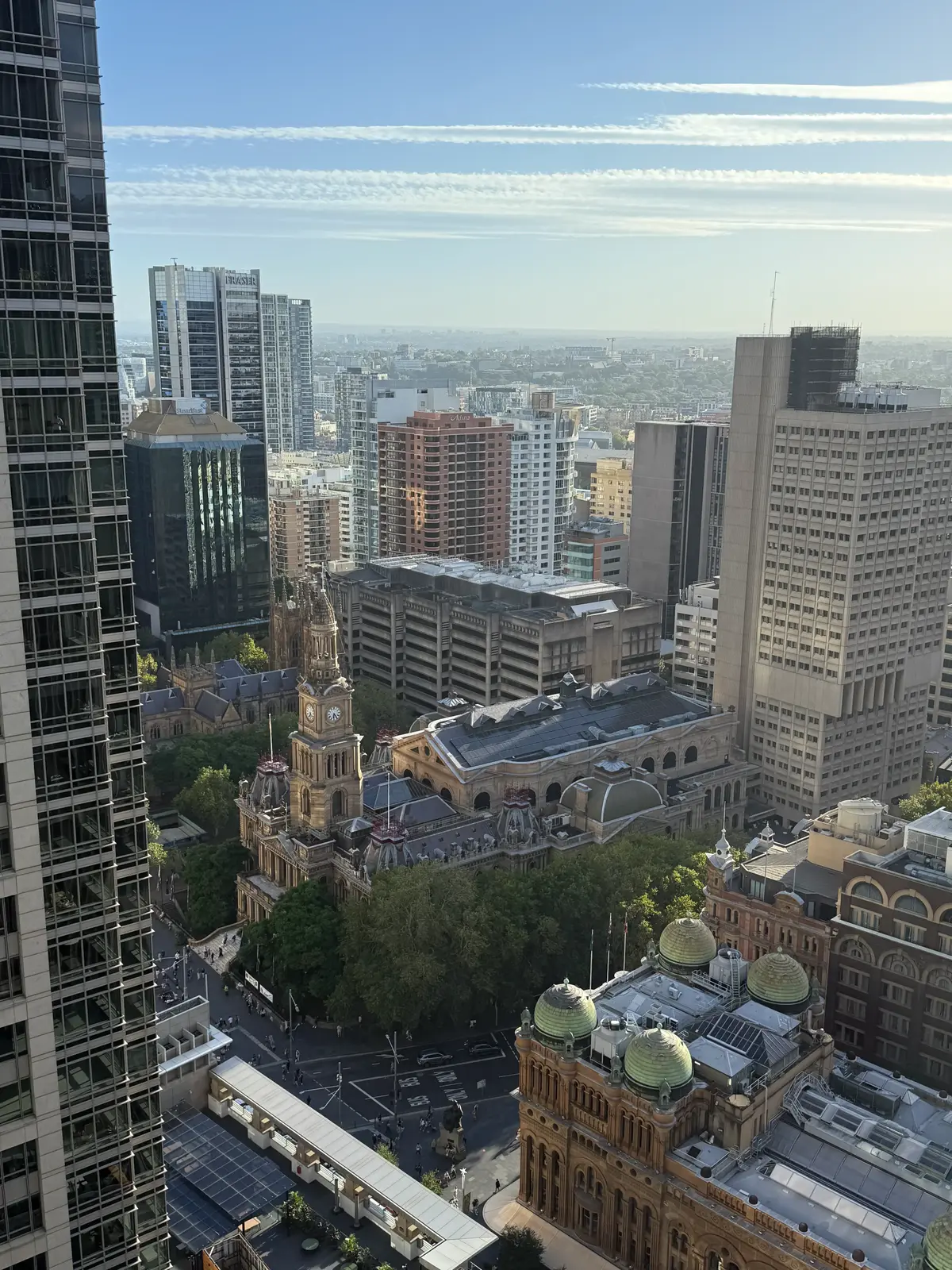 Hilton Sydney room view overlooking Sydney Town Hall