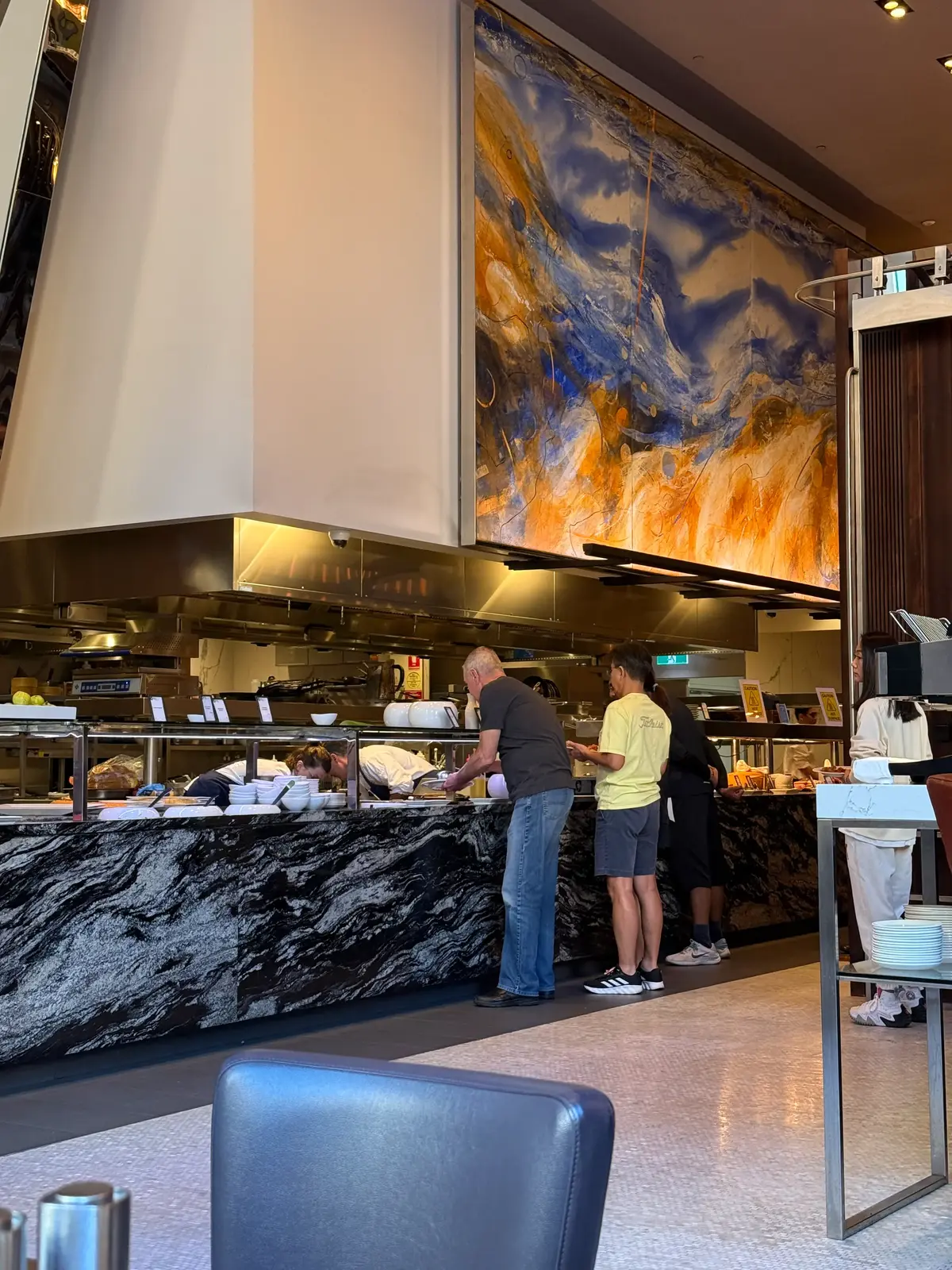 Hilton Sydney breakfast buffet station alongside the made-to-order egg counter