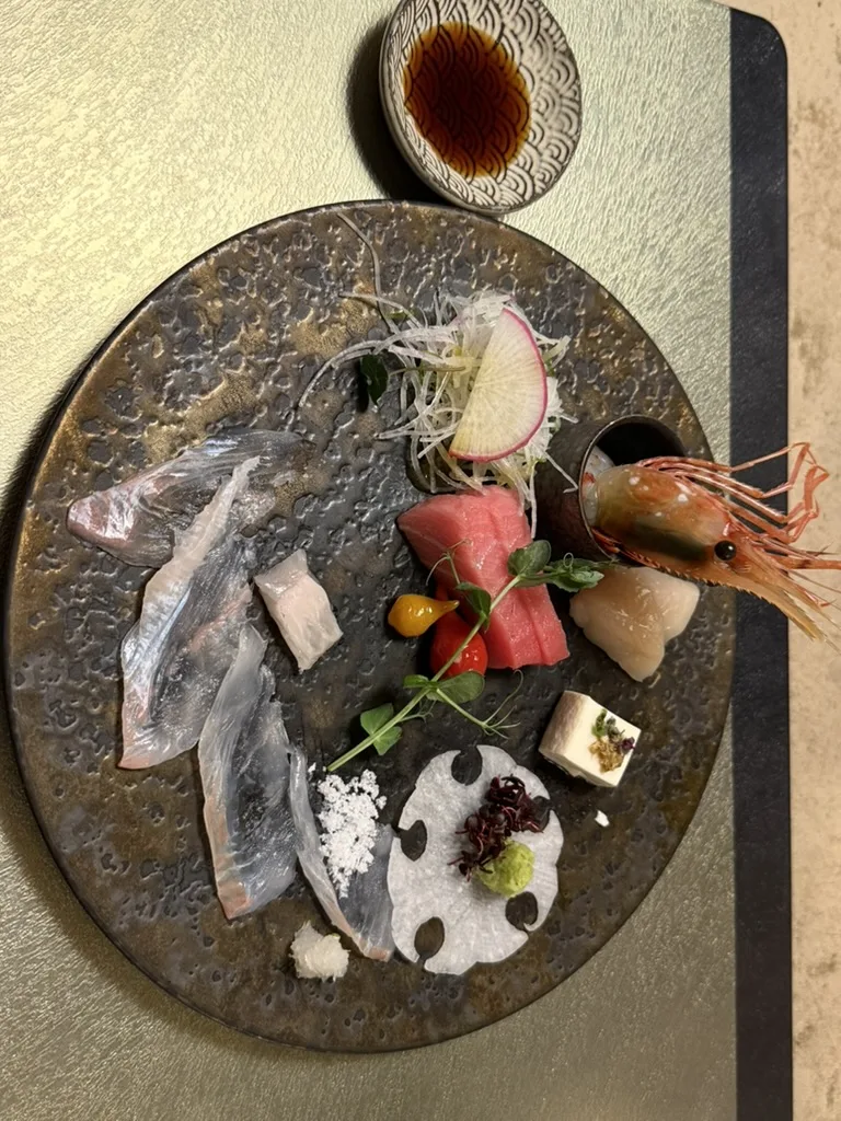 Kuriya Suizan kaiseki dinner seasonal sashimi platter