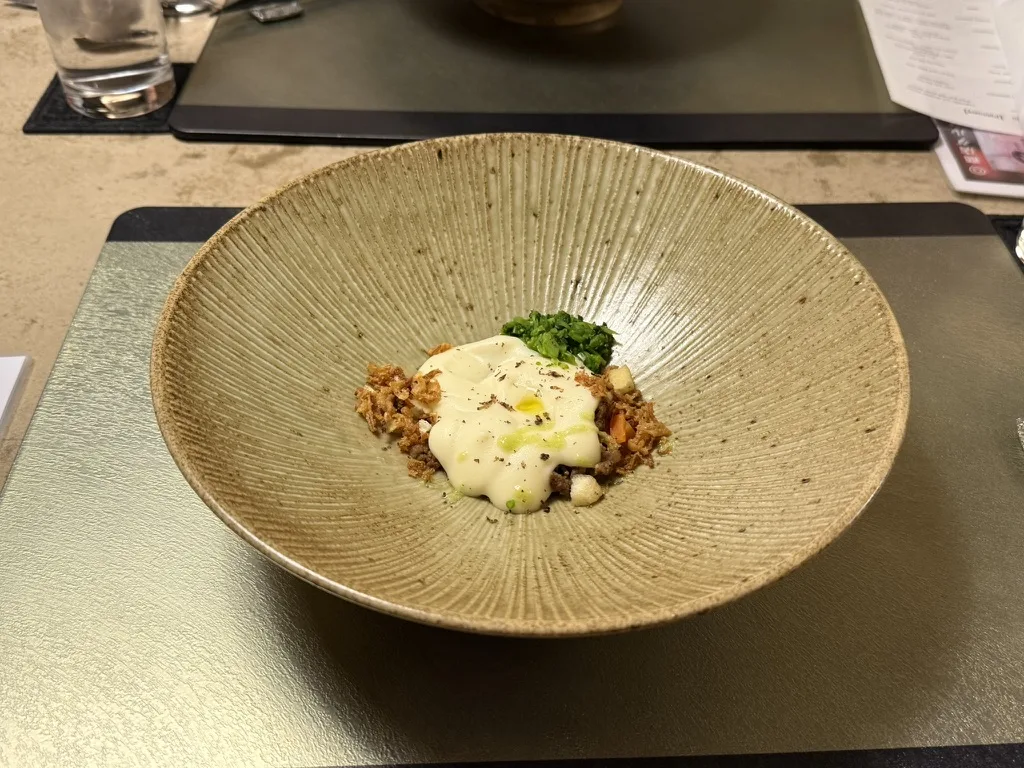 Kuriya Suizan kaiseki dinner creamy Hokkaido vegetable dish