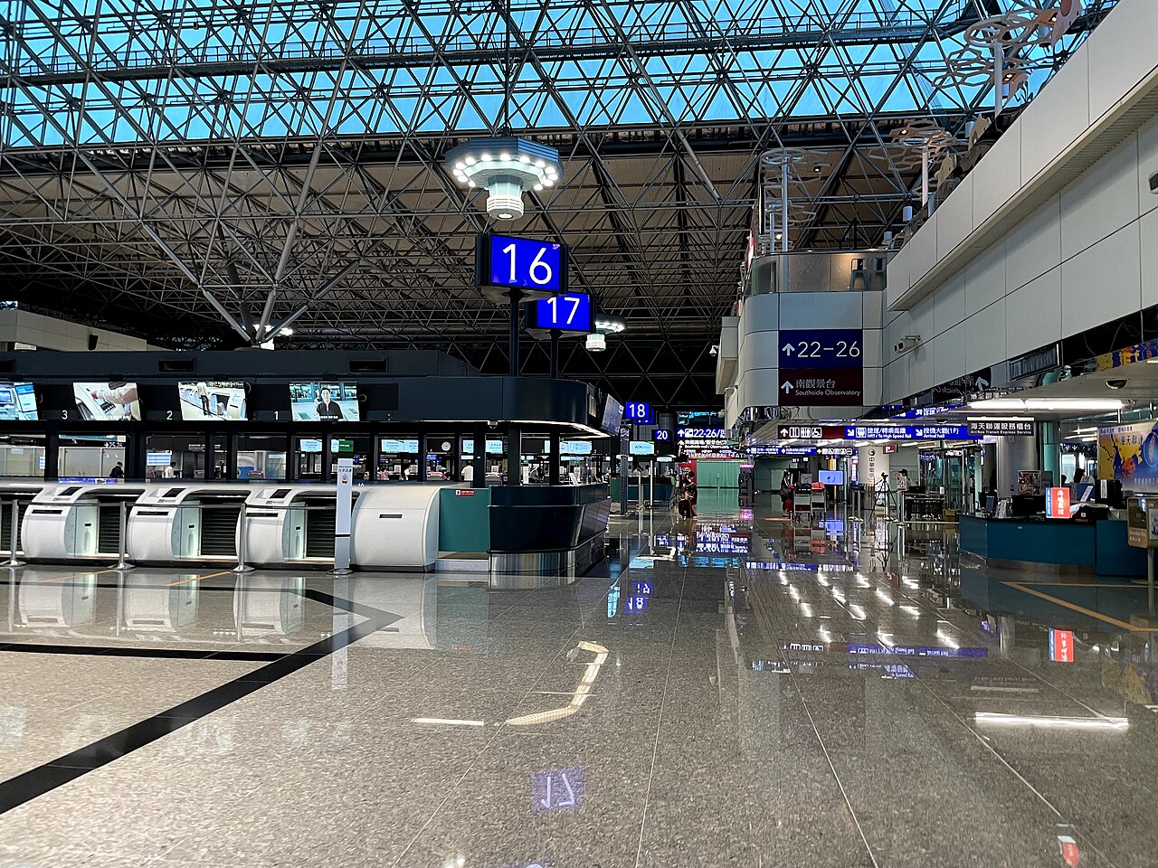 타오위안공항 출국장, 2021년 7월
