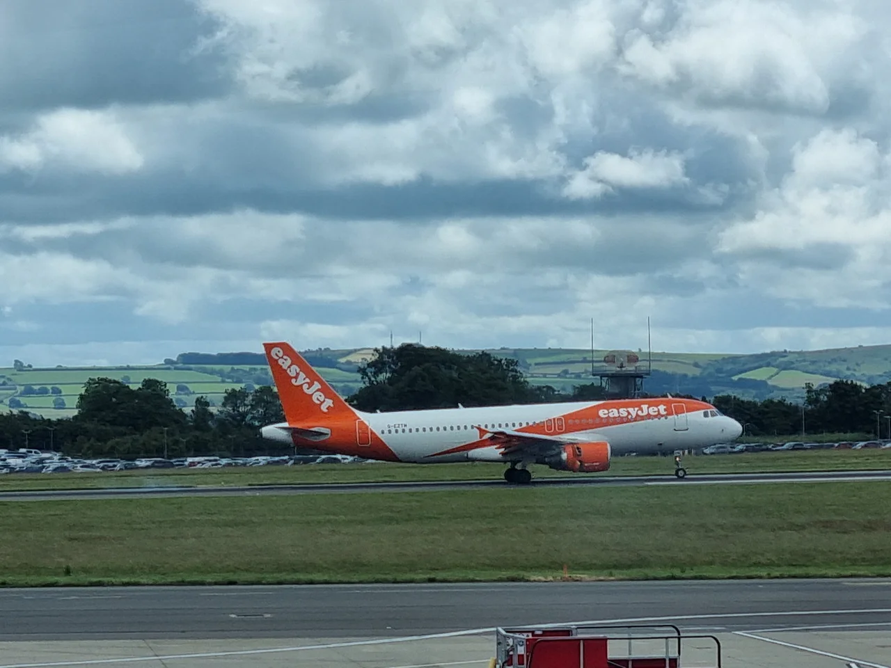Airbus A320-200 aircraft landing on runway