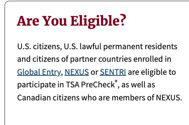 CBP guidance on PreCheck eligibility for enrolled partner-country members