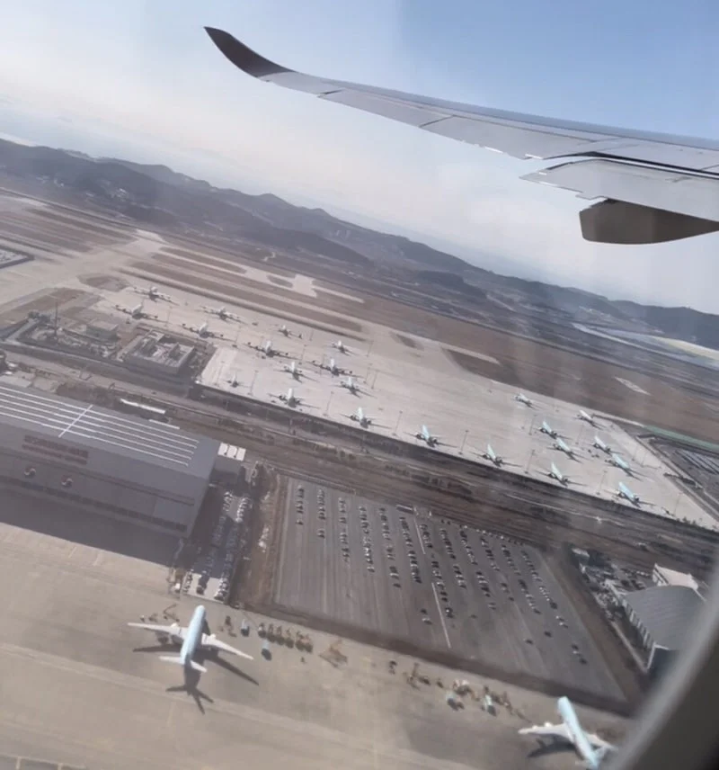 이륙 직후 인천공항 전경